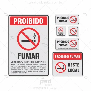 arte placas proibido fumar