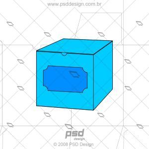 molde caixa caneca com visor