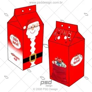 molde caixa milk com arte natal