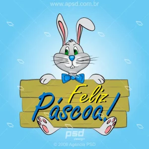 Mascote coelhinho feliz páscoa