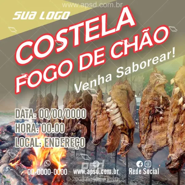 arte costela fogo de chão