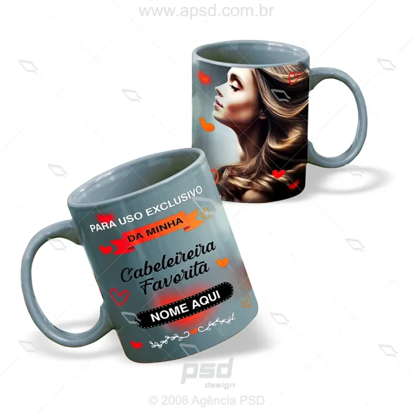 arte caneca cabeleireira