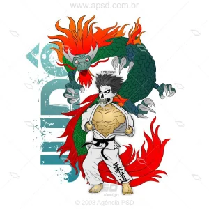 Estampa judô dragão