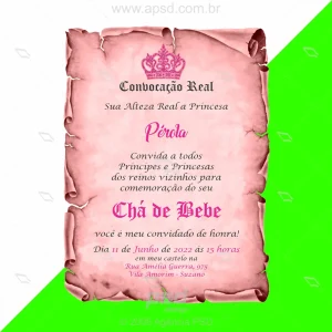 Convite chá de bebe menina