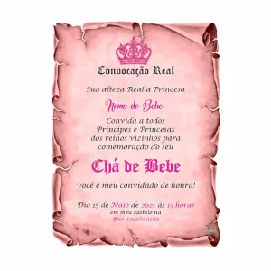 Convite chá de bebe princesa