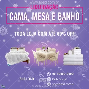 Arte cama mesa e banho