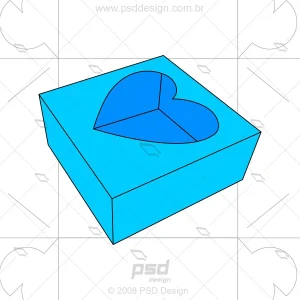 molde caixa coração