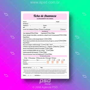 Arte anamnese alongamento unhas