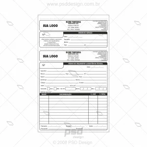 Arte ordem de serviço refrigeração