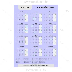 Arte calendário 2023