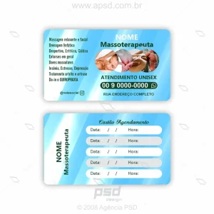 Cartão massoterapeuta