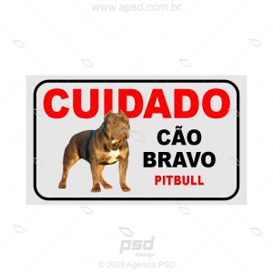Arte placa cão bravo pitbull