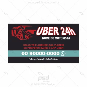 Arte cartão para uber