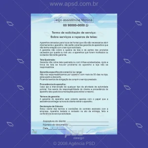 Arte termos solicitação de serviços