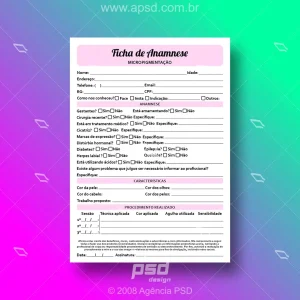 Ficha anamnese micropigmentação