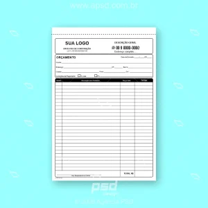 Arte bloco orçamento