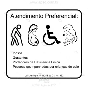 Arte placa atendimento preferencial