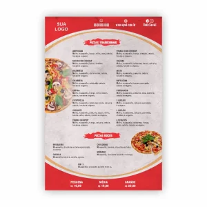 Arte cardápios personalizada