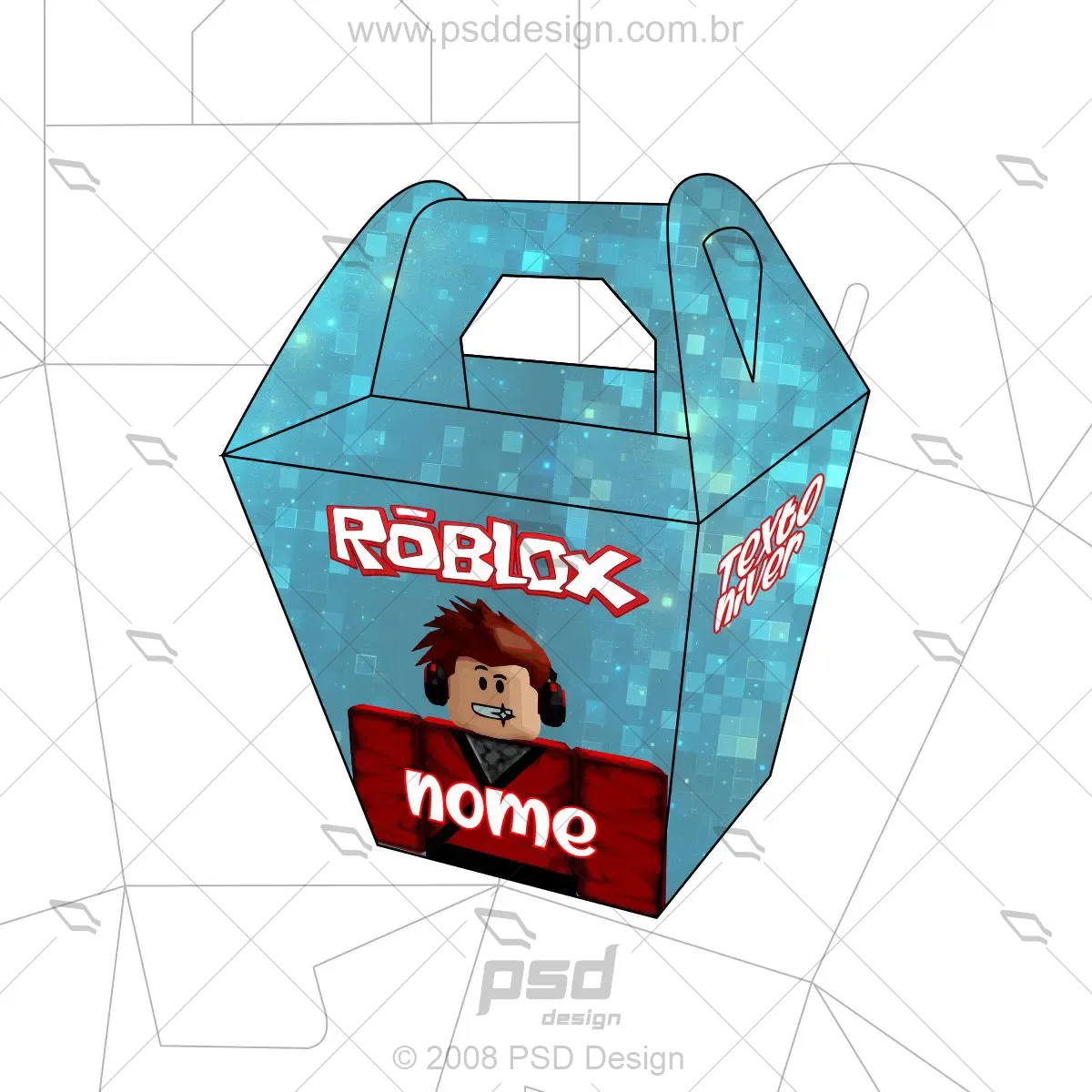 molde caixa roblox com arte