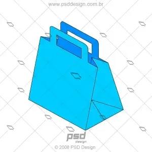 Molde sacola com alça quadrada