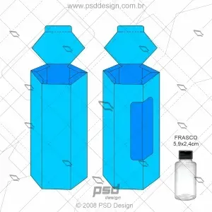 molde caixa hexagonal mini frasco