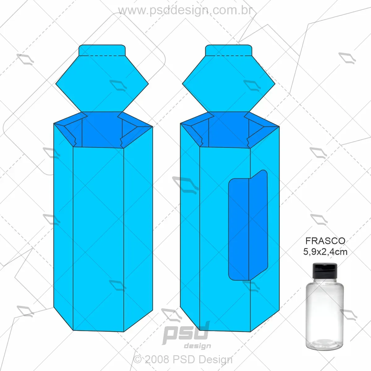 molde caixa hexagonal mini frasco