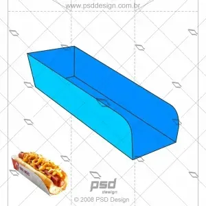molde caixa para hotdog