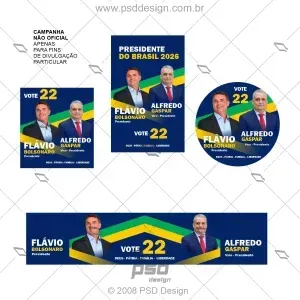 Artes Flávio Bolsonaro e Alfredo 2026